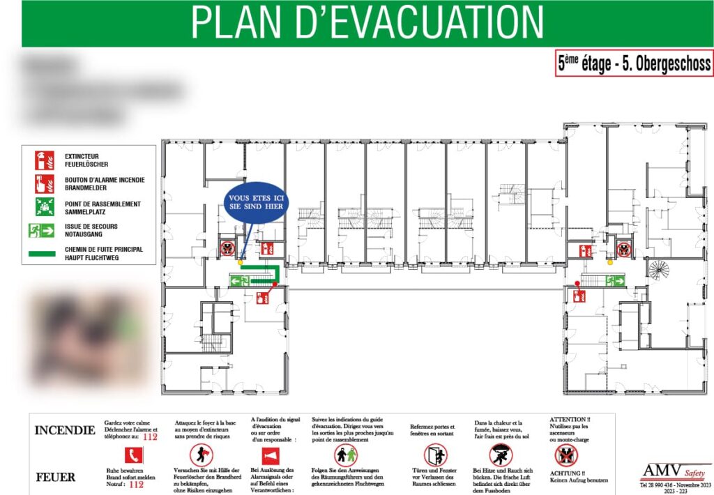 Plan d'évacuation exemple 1