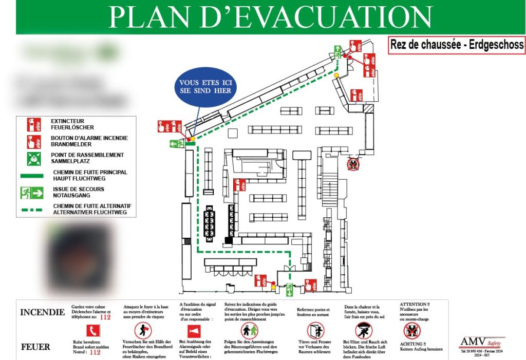 Plan d'évacuation exemple 2