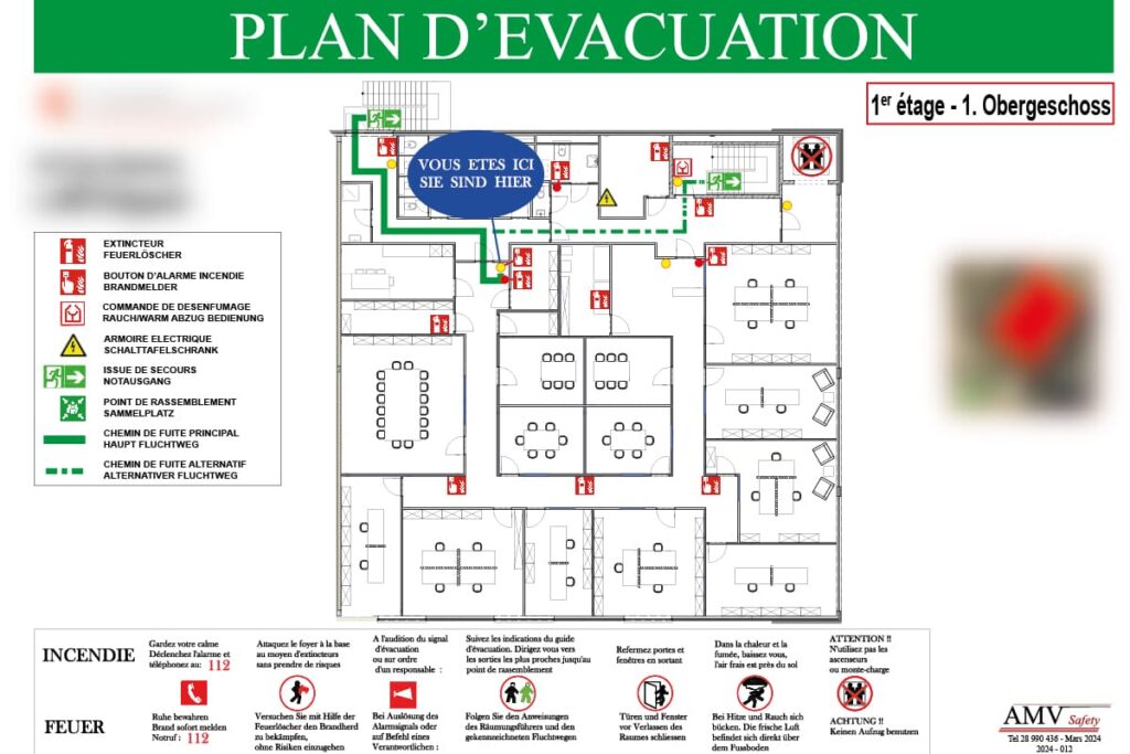 Plan d'évacuation exemple 3