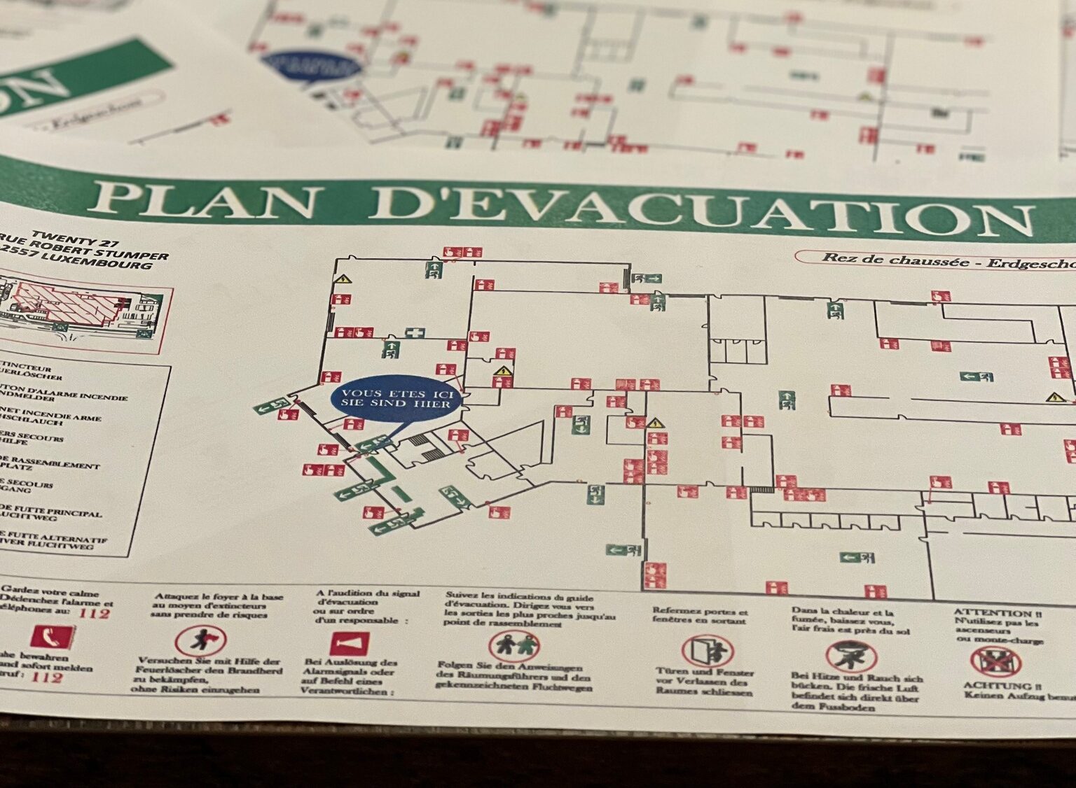 Plan d'évacuation AMV Safety